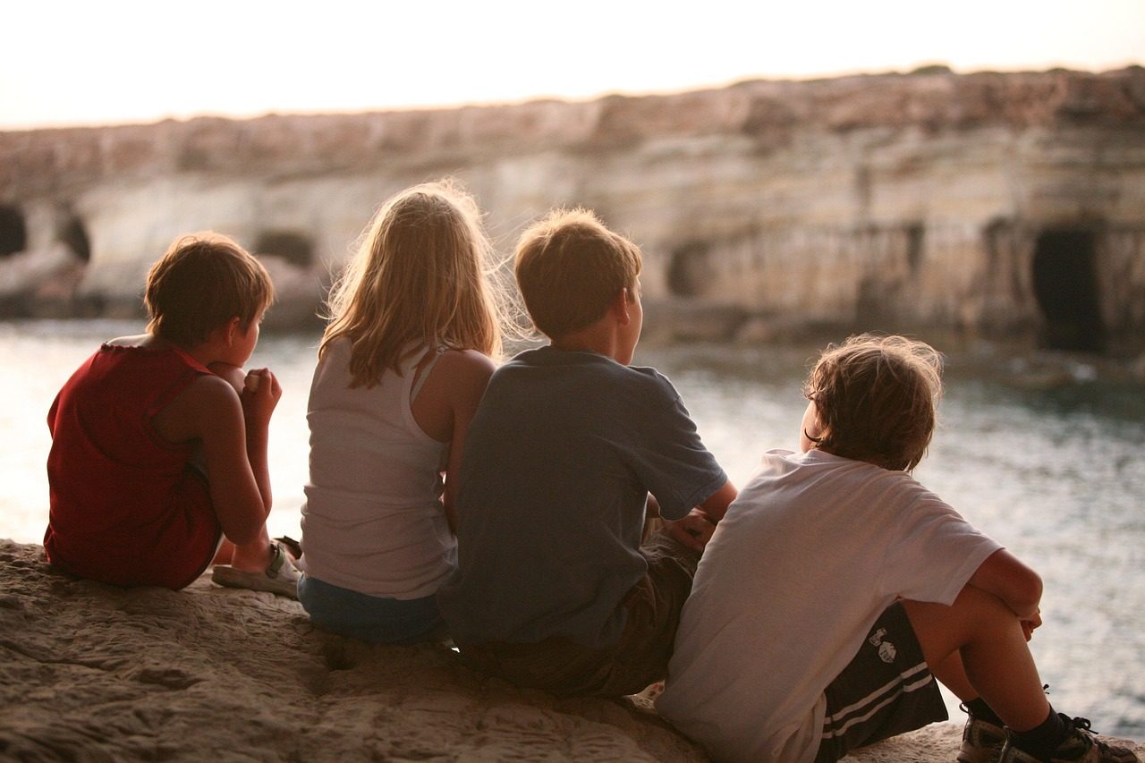 friendship, friends, nature, children, beachside, sunset, outdoors, friendship day